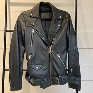 ALLSAINTS Billie Leather Oversized Biker Jacket